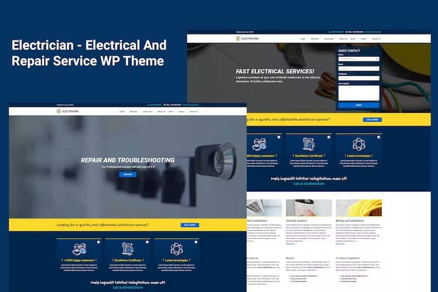 ELECTRICIAN – ELECTRICITY SERVICES WORDPRESS THEME